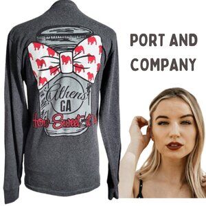 PORT AND COMPANY Gray Athens Georgia Bulldogs Long Sleeve T-Shirt - Women's S